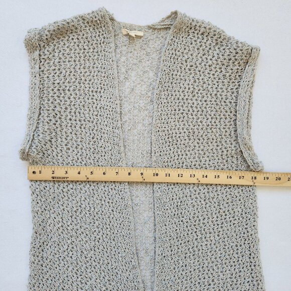 Crochet Open Knit Sleeveless Fringe Duster Cardigan Vest Summer Boho Hippie Cute - Picture 8 of 9